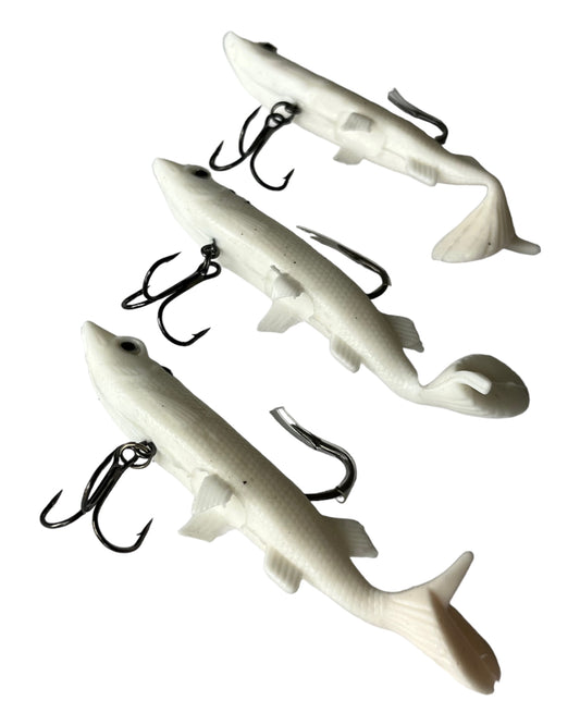 Soft lure white milk + hooks