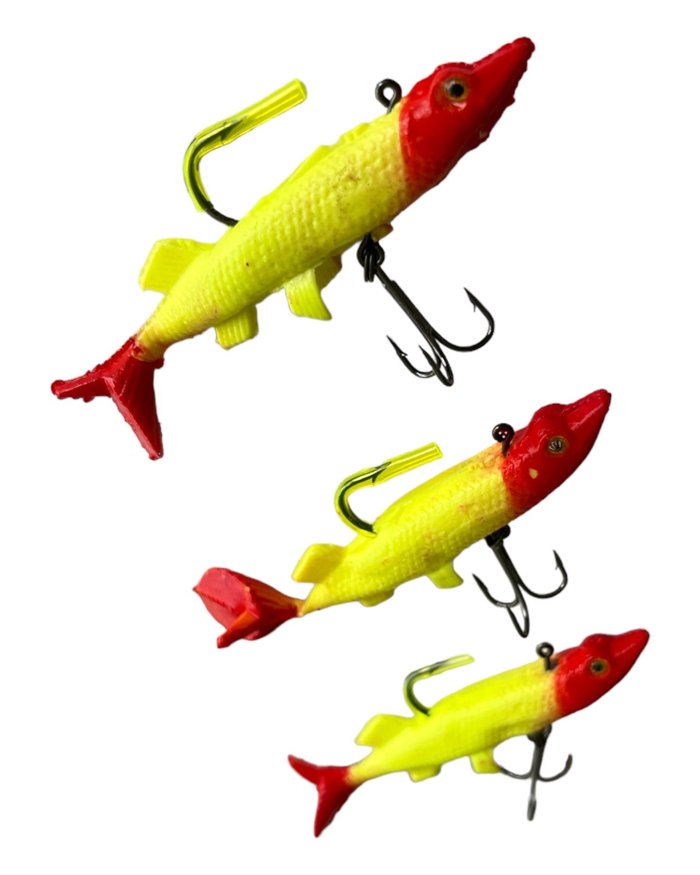 Soft lure red head + hooks