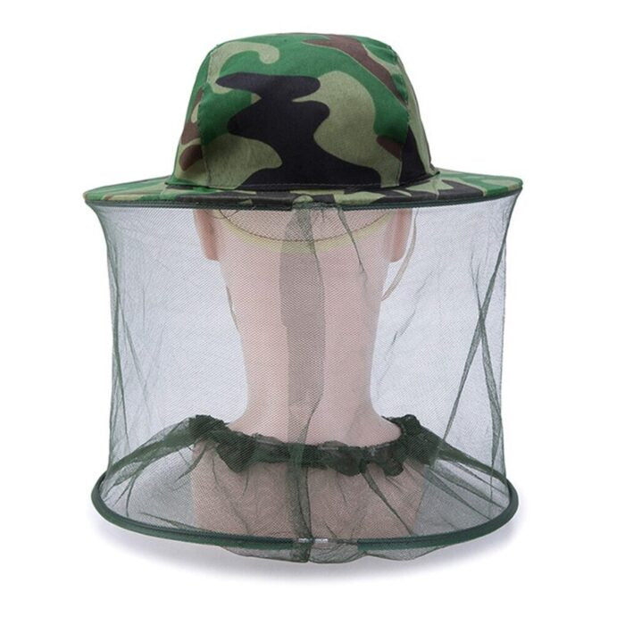 Fishing hat with mosquito net